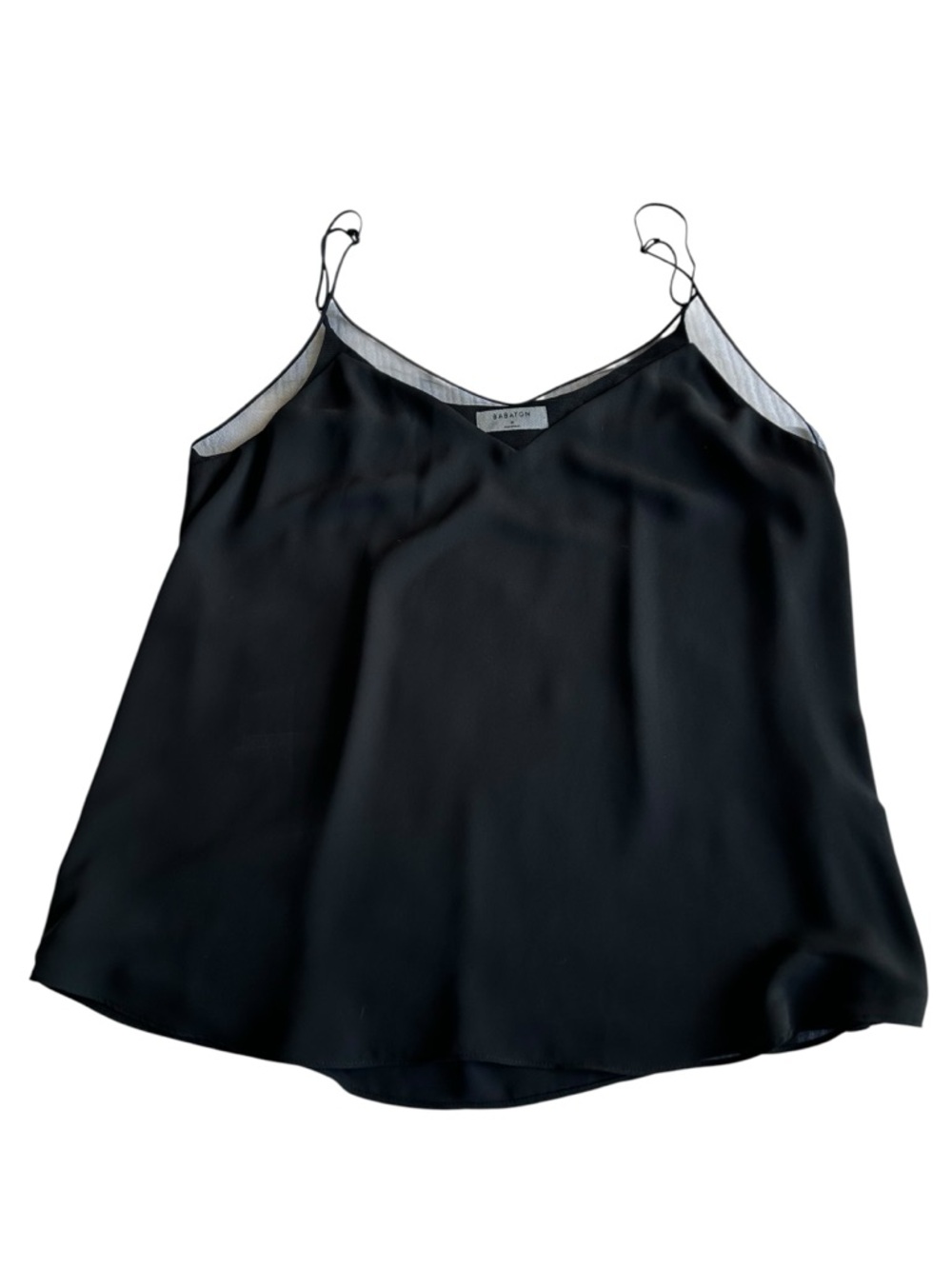 Babaton Black Satin Camisole Top - M
